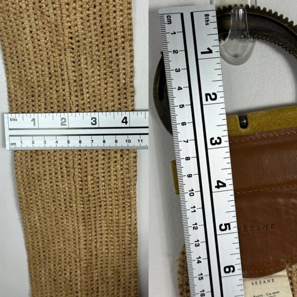 Sezane Carlie Belt Honey Wide Buckle Leather Antique Gold Size 80 cm 31.5 Inches - Picture 12 of 16